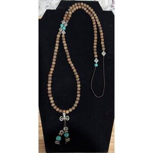Genuine Star and Moon Bodhi Seed Tibetan Mala Necklace 108 Prayer Beads Vintage